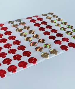 Pegatinas holográficas para raspar con diseño de hongos, etiquetas autoadhesivas para desafíos de ahorro, organizadores de dinero y tablas de recompensas - Product Image 2