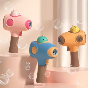 新款设计可爱猪动物造型泡泡枪儿童玩具夏季户外肥皂泡泡枪水上玩具手持泡泡机玩具