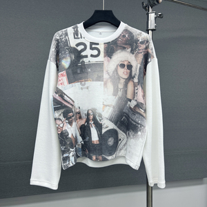 เสื้อยืดแฟชั่นฤดูร้อนลายพิมพ์ดีไซน์เนอร์ เสื้อยืดคอตตอนกราฟิกแบบหนาพิเศษ สตรีทแวร์ เสื้อยืดแขนยาวสั่งทำพิเศษ - Product Image 1