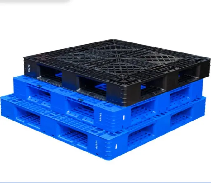 1200*1200 Groothandel Heavy Duty Gerecycled Standaard Magazijn Grote Stapelbare Blauwe Gerecycled Plastic Pallet Met Hoge Kwaliteit