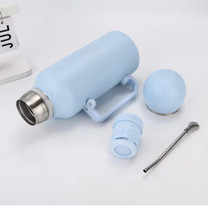 <span class=keywords><strong>Gourde</strong></span> isotherme à vide en acier inoxydable pour Yerba Maté, avec paille et bombilla, grande capacité, pour thé en poudre, cadeaux d'affaires - Product Image 3