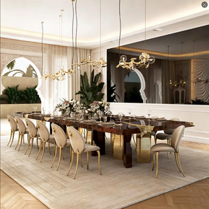 Sillas de Comedor Modernas de Lujo Furnistyle a Precio de Fábrica, <span class=keywords><strong>Muebles</strong></span> para el Hogar de Alta Calidad en Terciopelo y Metal Dorado, Garantía de 3 Años, para Hogar y Hotel - Product Image 2