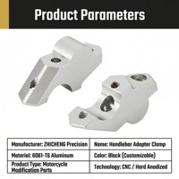 Adaptor Pengangkat Setang Motor ZHICHENG ZC-HR-002 CNC Aluminium Anodized Clamp 22mm 28mm Fat Bar Mount Universal Fit