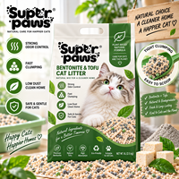 Litière pour chat biodégradable et écologique à base de bentonite et de tofu, à agglomération rapide, contrôle des odeurs, faible teneur en poussière, 2,5 kg