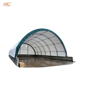 Toit en tissu PVDF 900gsm 40ft/80ft cerceau grange bovins moutons chèvres porcs poulets <span class=keywords><strong>Garage</strong></span> abri foin stockage amortissement bâtiment - Product Image 1