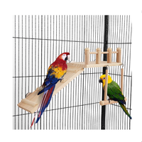 Plateforme d'atterrissage pour oiseaux en bois multifonctionnelle, robuste, sûre et écologique, personnalisable, avec balançoire et échelle