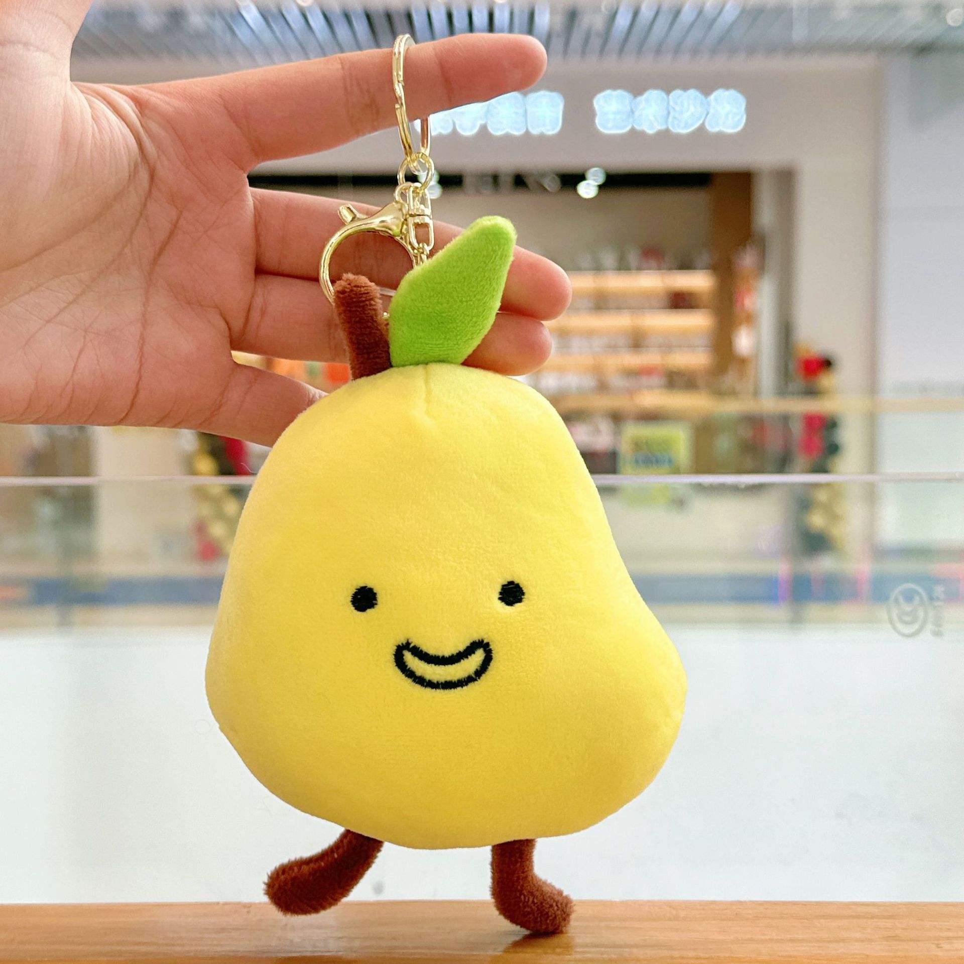 シミュレーションフルーツぬいぐるみ 梨型人形ペンダント