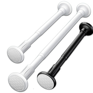 No Drill Telescopic Clothes Drying Rod <b>Hook</b> Type Round For Bedroom Shower <b>Curtain</b> Wardrobe Support SSG 668 - Product Image 4