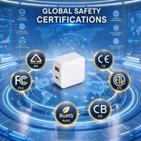 India 65W A+C GaN Pengisi Daya Tahan Api EU Bersertifikasi BIS PD3.0 USB-A USB-C Pengisi Daya Dinding Cepat Port Ganda Laptop Ponsel OEM ODM