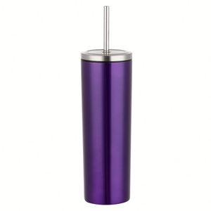 Gobelet isotherme droit en acier inoxydable de 20 oz avec couvercle à vis et paille - Product Image 2