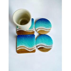 Handmade Premium Natural Resin Wooden Coasters Set Ideal For Coffee <b>Tables</b> Dining <b>Tables</b> Kitchen Counters Or Office Desk - Product Image 6