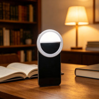 Anneau lumineux LED portable personnalisé avec logo, rechargeable par USB, en ABS, certifié CE/ROHS/MSDS, couleur personnalisée, pour téléphone portable, vente en gros