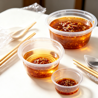 Gobelet à sauce rond jetable en plastique transparent disponible en OEM, récipient à condiments transparent en PP pour l'emballage des assaisonnements des restaurants à emporter