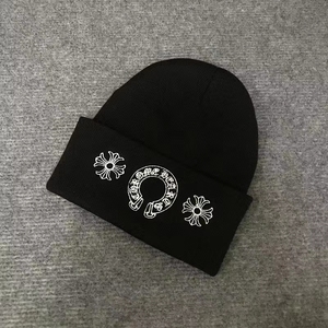 Casquette en tricot jacquard coton et élasthanne brodée Chrome Hearts, nouvelle collection automne-<span class=keywords><strong>hiver</strong></span>, pour adultes, hommes et femmes, tendance, bonnet chaud à capuche - Product Image 6