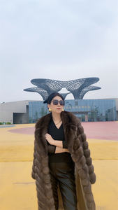 Star Shining Women's <strong>Plus</strong> <strong>Size</strong> Sable Fur <strong>Coats</strong> Long Natural Sable <strong>Swing</strong> <strong>Coat</strong> with Sable Trim Mink <strong>Coat</strong> - Product Image 2