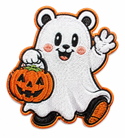 Grandes broderies 3D en tissu éponge, motifs Citrouille, Fantôme, Crâne, avec paillettes thermocollantes, écologiques, personnalisables, thème Boo Halloween, patchs en chenille pour vêtements et sweats à capuche