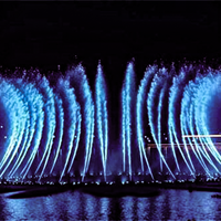 Fontaine musicale moderne en acier inoxydable DEWY, design populaire, grande taille, avec projection, pour usage commercial extérieur (lac/rivière/villa/hôtel)