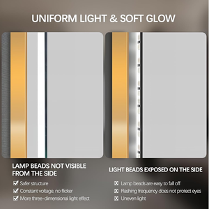 Espejo de Baño Moderno LED de 32 Pulgadas, Espejo de Pared con Marco Dorado Retroiluminado, Luz Inteligente Antivaho, Espejo Redondo para Sala de Estar y Salón - Product Image 2