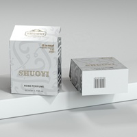Boîte de parfum cosmétique en carton de 50 ml conçue sur mesure, avec revêtement UV et laminage mat, et gaufrage pour emballage cadeau