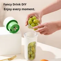 Blender Mini Portabel Nirkabel USB Pembuat Jus Elektrik Bilah Baja Tahan Karat Motor Tanpa Sikat Pembersihan Otomatis Penggunaan Luar Ruangan 480mL