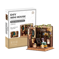 Mini puzzle 3D en bois fait main écologique, modèle à assembler soi-même, jouet décoratif, jouet éducatif, maison miniature