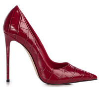 Fournisseur de chaussures en Chine, talons hauts en similicuir croco pour femmes