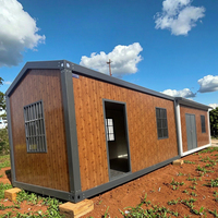 Casa Contenedor Prefabricada de Madera/Acero de 20 pies/40 pies para Oficinas y Comedores al Aire Libre con Techos Puntiagudos y Garantía