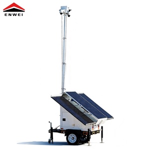 Remorque de sécurité CCTV à énergie solaire <span class=keywords><strong>avec</strong></span> caméras PTZ en option pour la surveillance à distance des chantiers de construction - Product Image 5