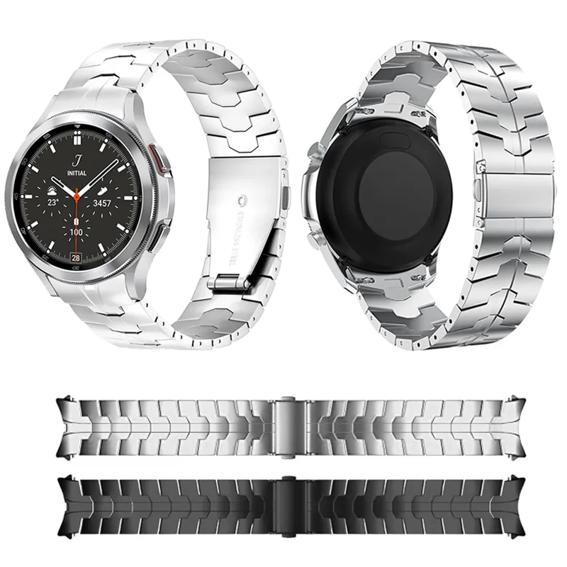 For Samsung Galaxy Watch 4 No Gap Strap Classic 46mm Stainless Steel Watchband Metal Bracelet GalaxyWatch 4 42mm Iron Man Band
