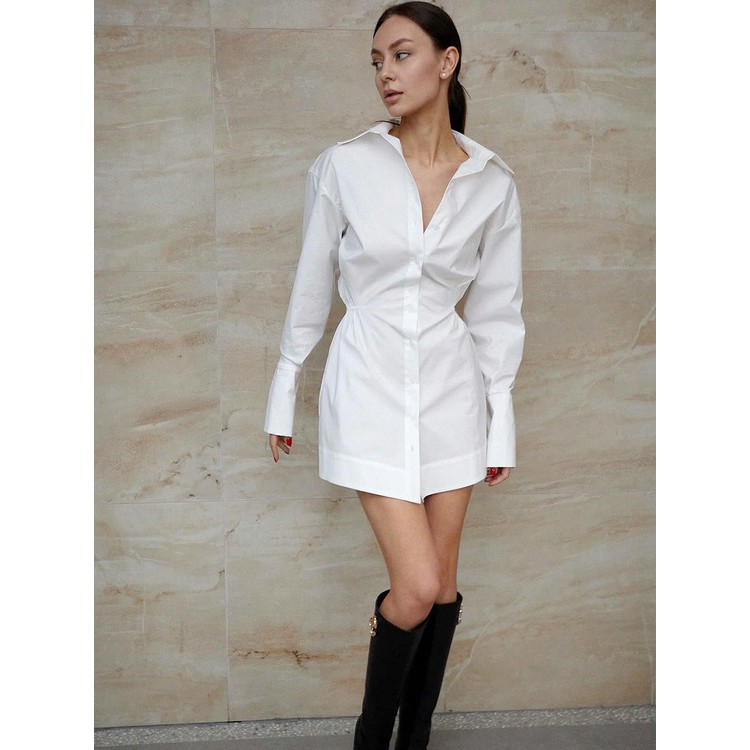 Summer Women's Professional Commute White Shirt Dress Fashion High Waist Woven 100% Cotton Long Sleeve Mini Dress| Alibaba.com Summer Women's Professional Commute White Shirt Dress Fashion High Waist Woven 100% Cotton Long Sleeve Mini Dress| Alibaba.com
