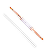 Pinceau à ongles en métal pour la décoration des ongles, pinceau à double tête pour la peinture, le dessin de fleurs, les lignes, pour la manucure professionnelle