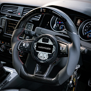 Volante de Fibra de Carbono LED Personalizado para VW Jetta CC Golf Passat Beetle <span class=keywords><strong>Polo</strong></span> Tiguan T-Roc Cabriolet T-Cross SUV Pequeño - Product Image 2