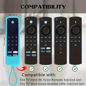 Étui en silicone pour télécommande <span class=keywords><strong>Fire</strong></span> <span class=keywords><strong>TV</strong></span> 2e et 3e génération, coque phosphorescente, protection souple antichute et antichoc, facile à nettoyer - Product Image 2