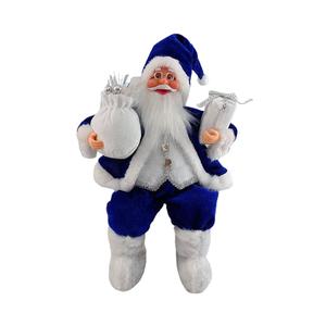 ถุงของขวัญตุ๊กตาซานตาคลอส30ซม. ปรับแต่งได้ถุงของขวัญสำหรับตกแต่งสำนักงานวันหยุดรูปแบบคริสต์มาสสีฟ้า - Product Image 3