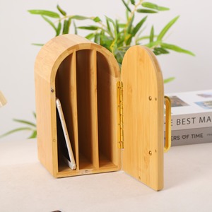 Caja <span class=keywords><strong>de</strong></span> teléfono <span class=keywords><strong>de</strong></span> madera, 3 secciones, tiene 6 agujeros <span class=keywords><strong>de</strong></span> carga para teléfonos, soporte <span class=keywords><strong>de</strong></span> autodisciplina para niños y adultos, evita la adicción al teléfono móvil - Product Image 3