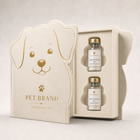 Boîte cadeau rigide en carton magnétique personnalisée en forme de chat, estampage à chaud or mat, insert en mousse pour flacon de 3 ml, 5 mg, 10 ml, présentation