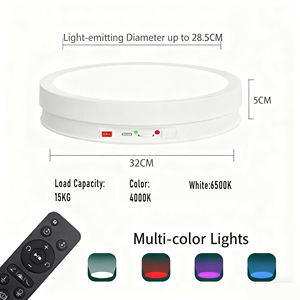 Meja putar tampilan listrik 32cm, dengan Remote Control cerdas, lampu LED, kecerahan, fitur putar warna-warni yang dapat disesuaikan - Product Image 6