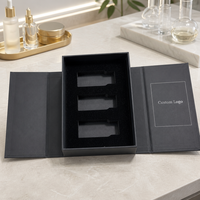 Boîte cadeau rigide personnalisée avec couvercle et base pour flacon de parfum, estampage à chaud holographique, emballage cosmétique de luxe