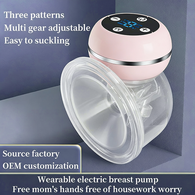 Wearable Electric Breast Pump Hands Free Portable 180ml Rechargeable Milk Pump 4 Modes 9Levels Quiet Nursing Mother Baby Feeding