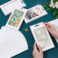 Caja de Embalaje Plegable de Papel con Orificio para Colgar y Ventana Transparente de PVC para Accesorios de Teléfono