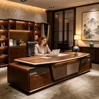 Bureau de direction moderne en MDF avec base en acier, design modulaire, mobilier de bureau de luxe, montage facile
