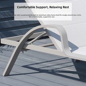 Chaise longue de loisirs en alliage d'aluminium pour extérieur, idéale pour villas, cours, piscines, hôtels, maisons d'hôtes et plages - Product Image 4