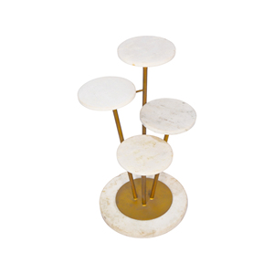 Wholesale Modern Golden Metal Coffee <b>Table</b> with Luxury <b>Marble</b> Top for Villa or Hotel Living Room Entrance Porch Multiple Usage - Product Image 2