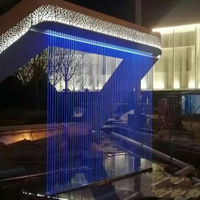 Fontaine murale numérique extérieure personnalisée avec logo, cascade d'eau, acier inoxydable 304, RGB, installation facile, longue durée