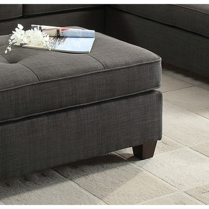 Dorris Fabric DB Cocktail Ottoman en couleur noir cendré Sièges tuftés Caractéristiques de rangement réglables pour la chambre à coucher Utilisation extérieure à l'hôpital - Product Image 4