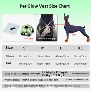 Chaleco luminoso para perros con correa reflectante para el pecho y Cuerda de tracción LED Chaleco de tracción de nailon para mascotas para caminar de noche a prueba de explosiones - Product Image 2