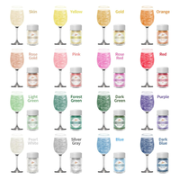 Poudre de paillettes alimentaire JIUPIN de 16 couleurs pour boissons, pâtisserie, gâteaux et fondant (Vegan 5g/bouteille)