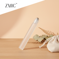 Flacons de parfum vides de 5 ml, 8 ml, 10 ml, flacons d'huile de parfum à bille avec têtes roulantes, flacons d'huile de parfum ronds en plastique givré à bille