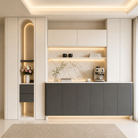 Buffet moderne de luxe sur mesure en bois massif écologique avec éclairage LED intégré pour salle à manger et cuisine