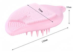 Brosse de nettoyage double face pour points noirs, brosse de nettoyage facial en profondeur, brosse de massage du cuir chevel en silicone, brosse à shampooing - Product Image 2